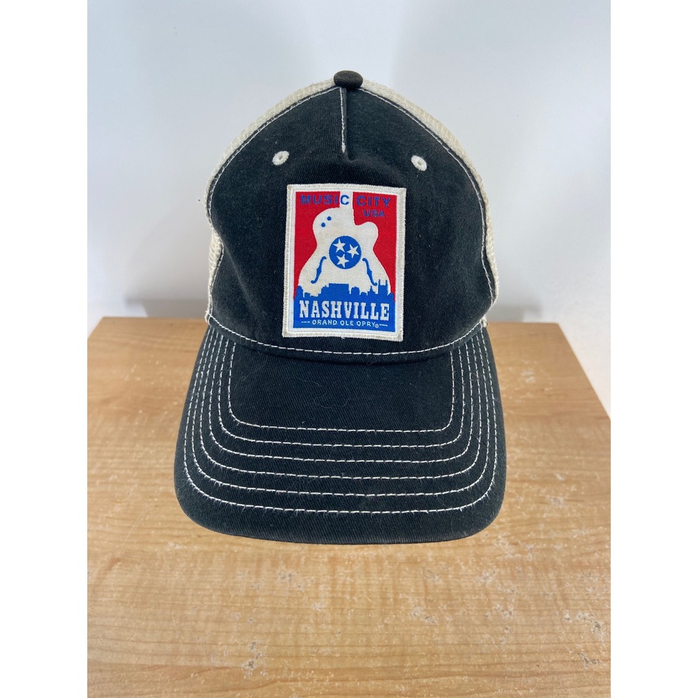 Sportiqe Nashville Music City Grand Ole Opry Trucker Hat Black Tan Snapback Cap